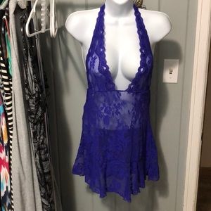 Victoria’s Secret purple lace halter chemise sz lg